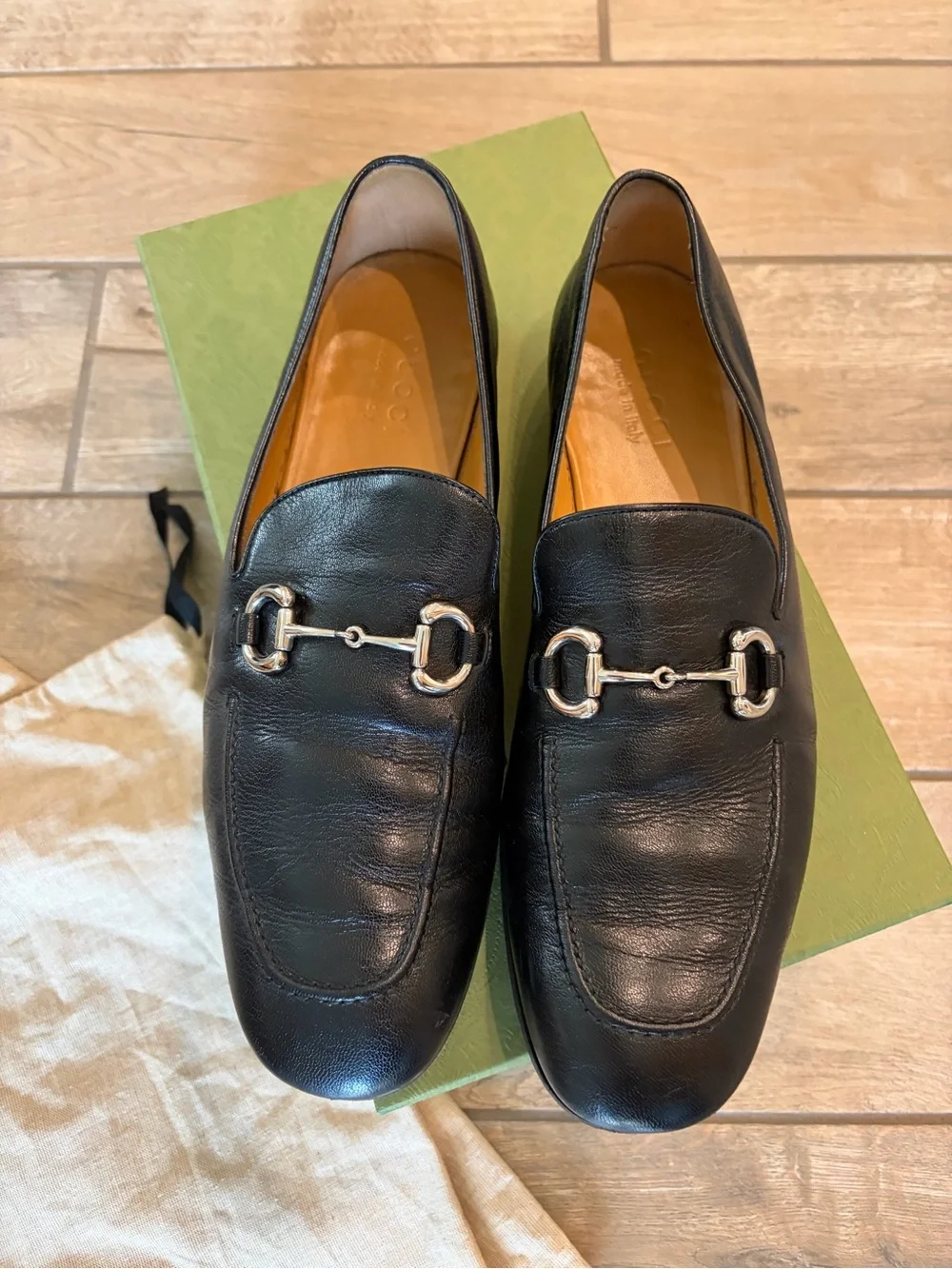 Gucci Horsebit loafers in black leather silver toned hardware Men’s 11.5 US